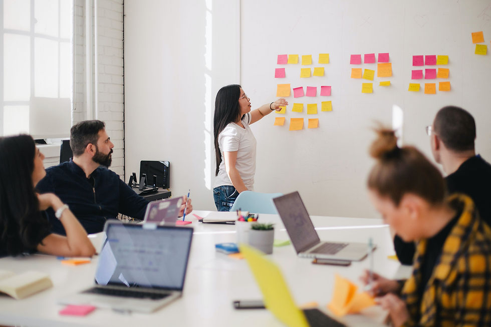 A team of people working on ideas