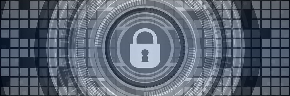 cybersecurity banner with padlock